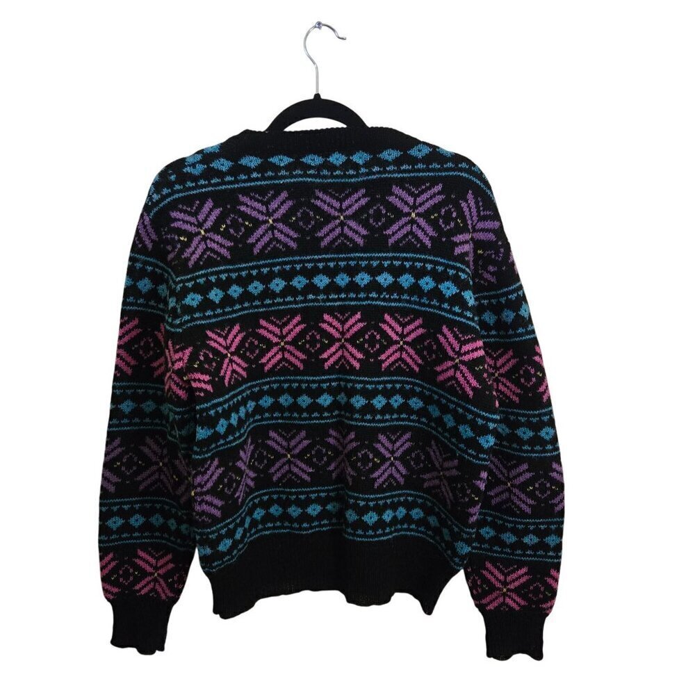 Woolrich Vintage 100% Wool Fair Isle Nordic Cement Sweater Size M - Picture 2 of 4